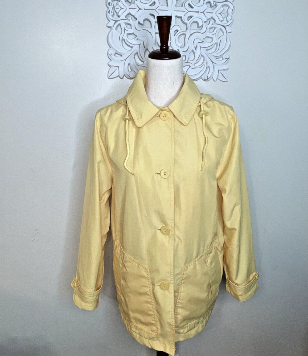 Vintage TUDOR COURT by HABAND size SMALL Rain Jacket Coat Rubber Ducky YELLOW